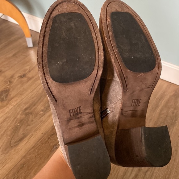 Women's Frye Nora Zip Short tan suede Ankle Boots Size 8.5 MSRP $298 EUC - Picture 7 of 9